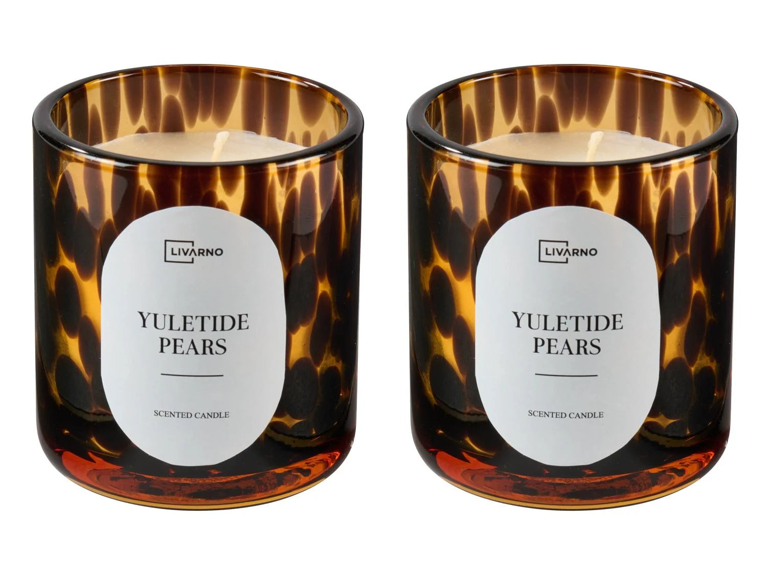 LIVARNO® Scented candle in glass (leopard pattern, 2 pieces)