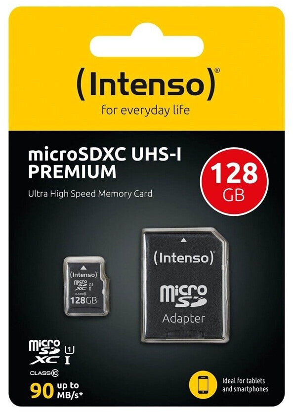 Intenso Premium Microsdxc Memory Card INCL. SD Adapter, Class 10 UHS-I, 128 GB, Black