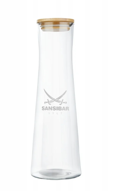 Sansibar water carafe, glass, 1 Litre, with bamboo lid