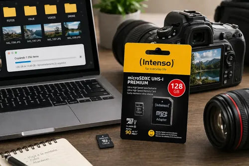 Intenso Premium Microsdxc Memory Card INCL. SD Adapter, Class 10 UHS-I, 128 GB, Black