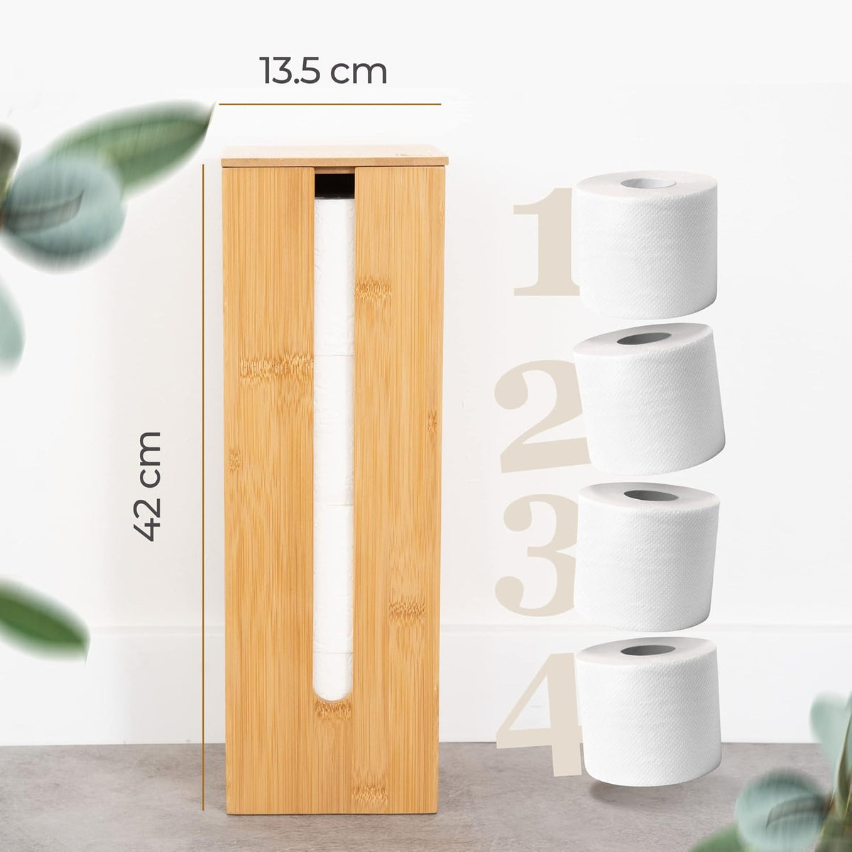 Hennez Bamboo Toilet Paper Storage