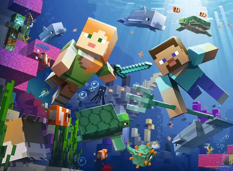 Ravensburger Children's puzzle 200 XXL pieces - Minecraft Underwater