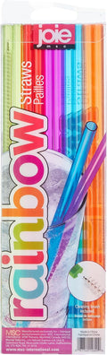 Joie Rainbow Reusable PETG Straws with Cleaning Brush, Set of 20