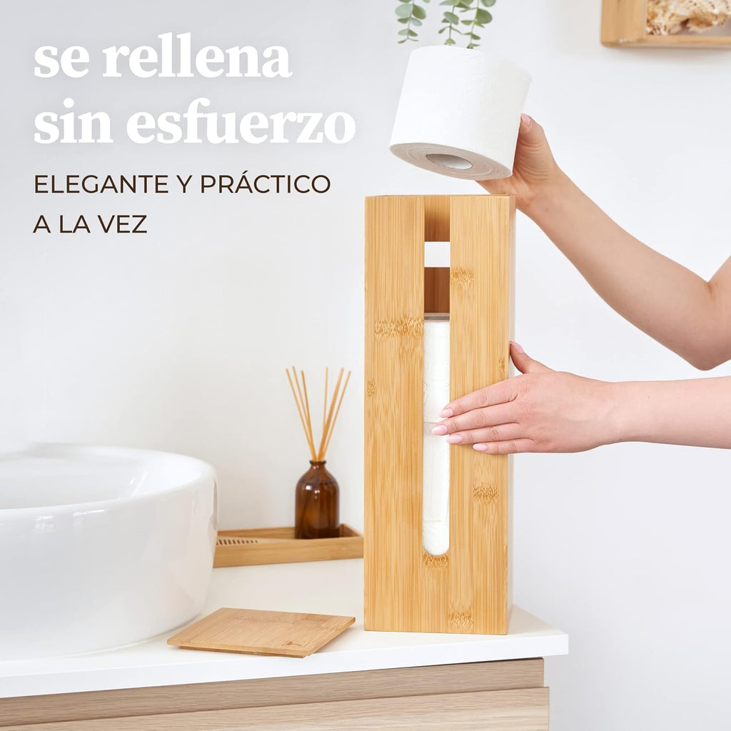 Hennez Bamboo Toilet Paper Storage