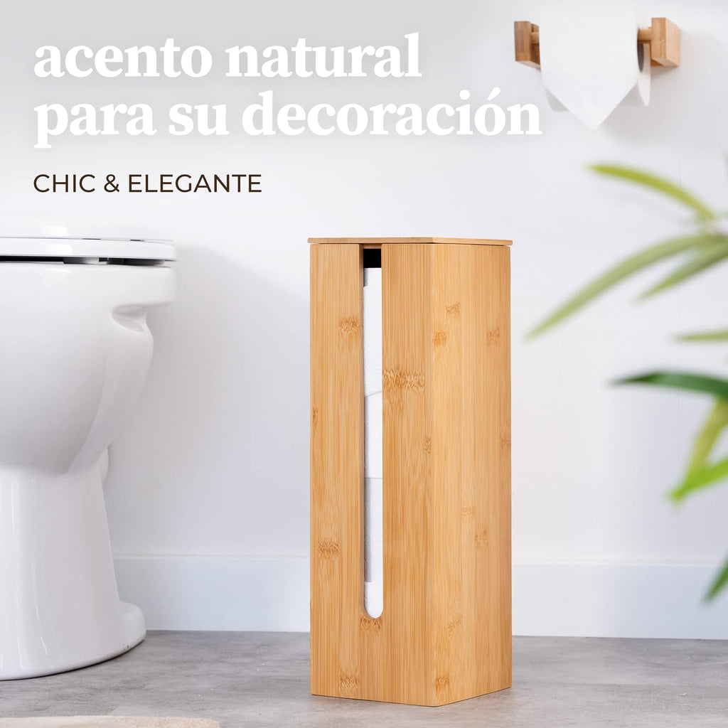 Hennez Bamboo Toilet Paper Storage