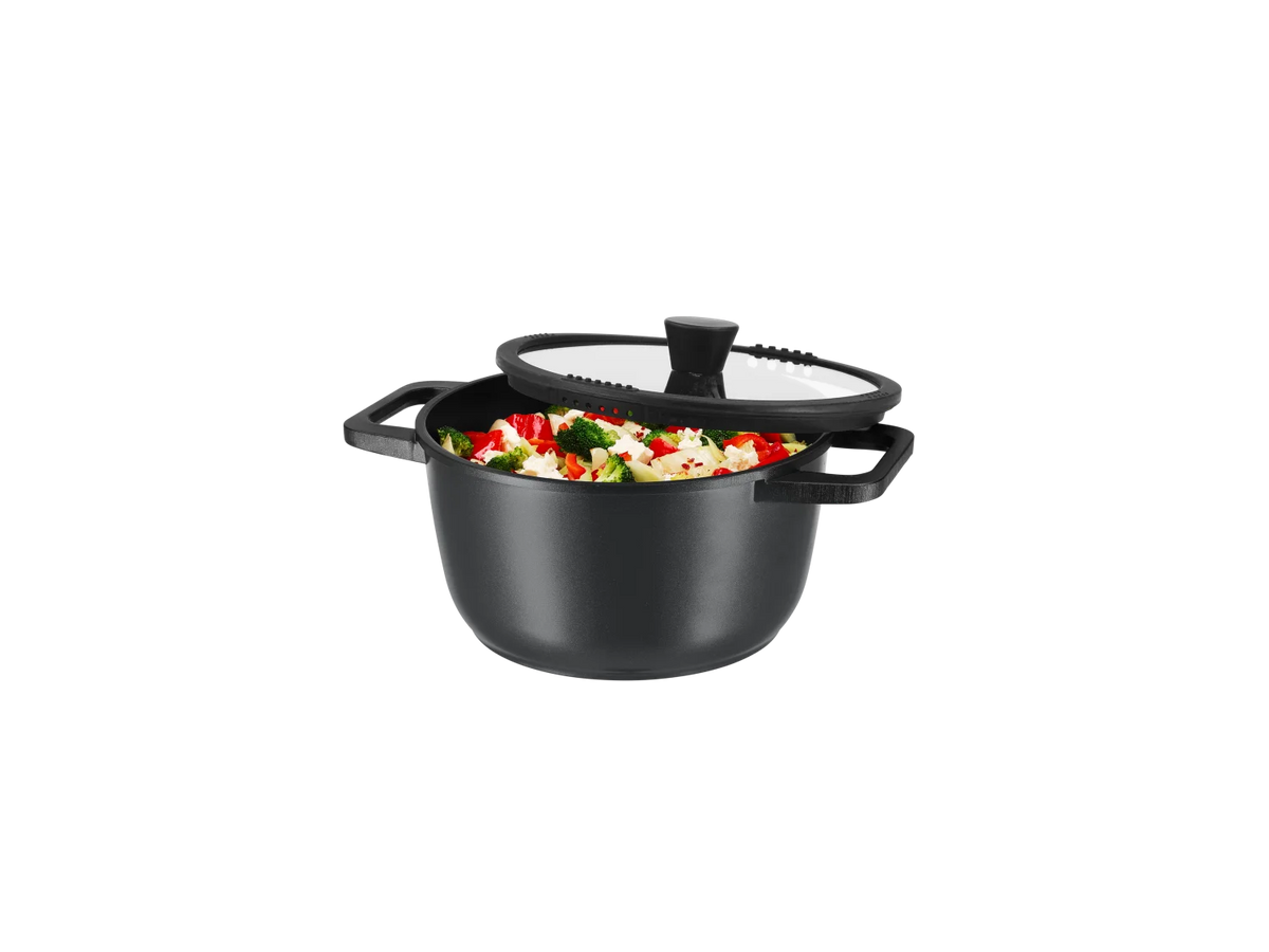 SILVERCREST® Cast aluminum saucepan, Ø 24 cm - BLACK