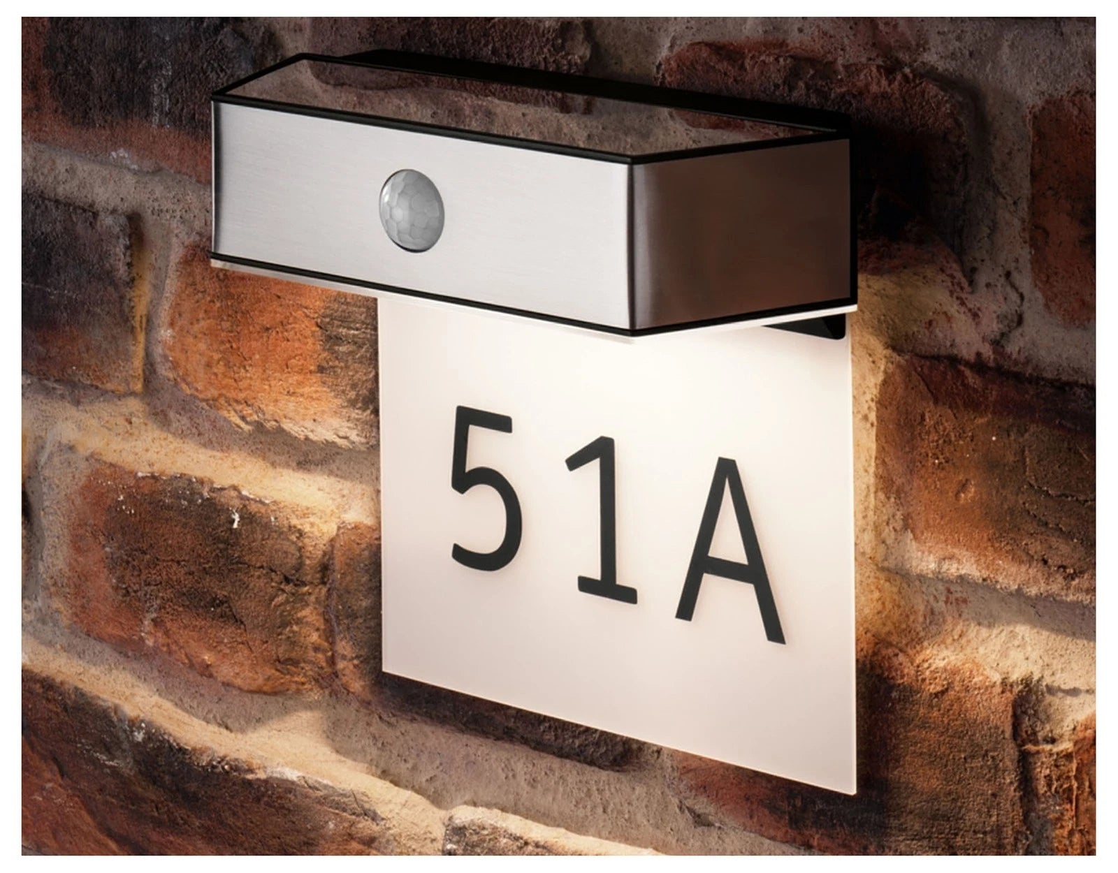 Livarno home outdoor solar light, rectangular house number