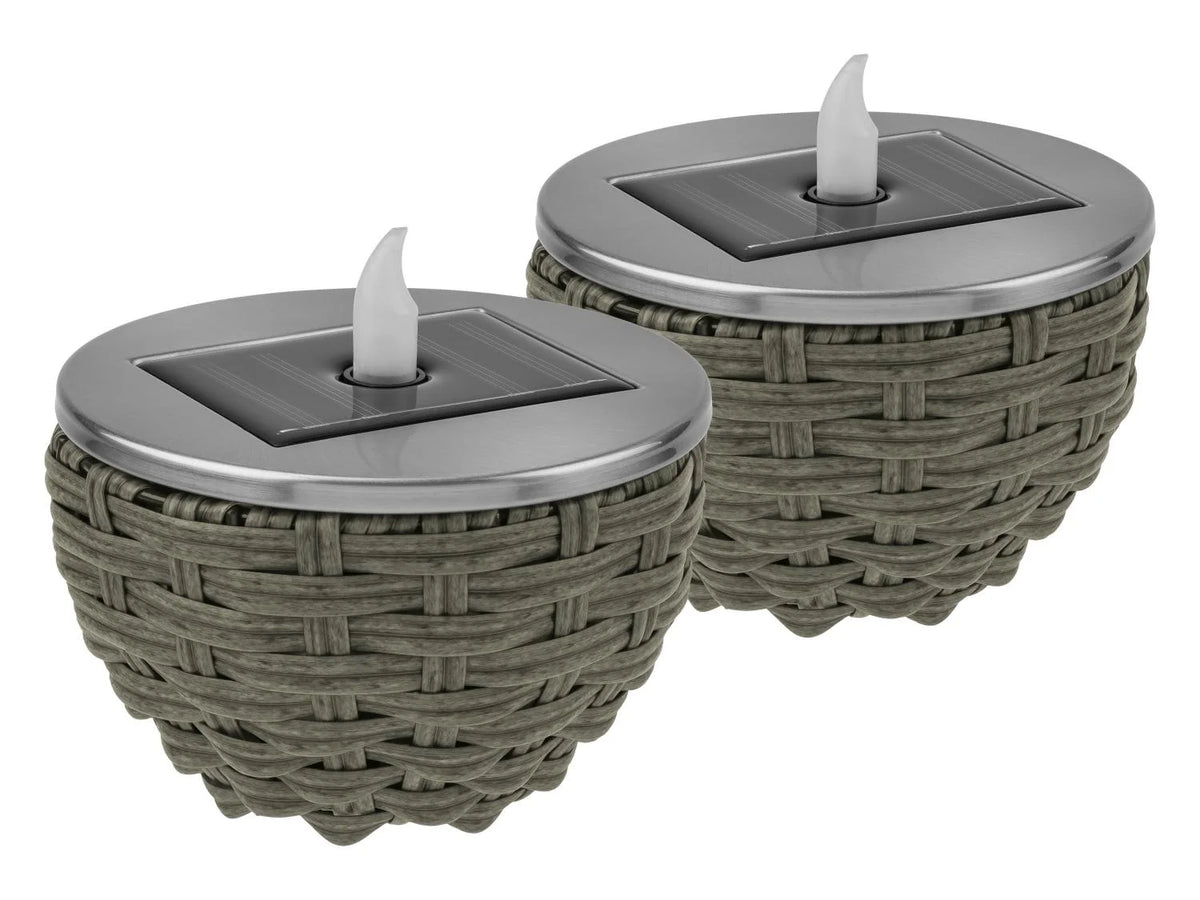 LIVARNO® Set of 2 LED solar table lamps (with removable spikes)