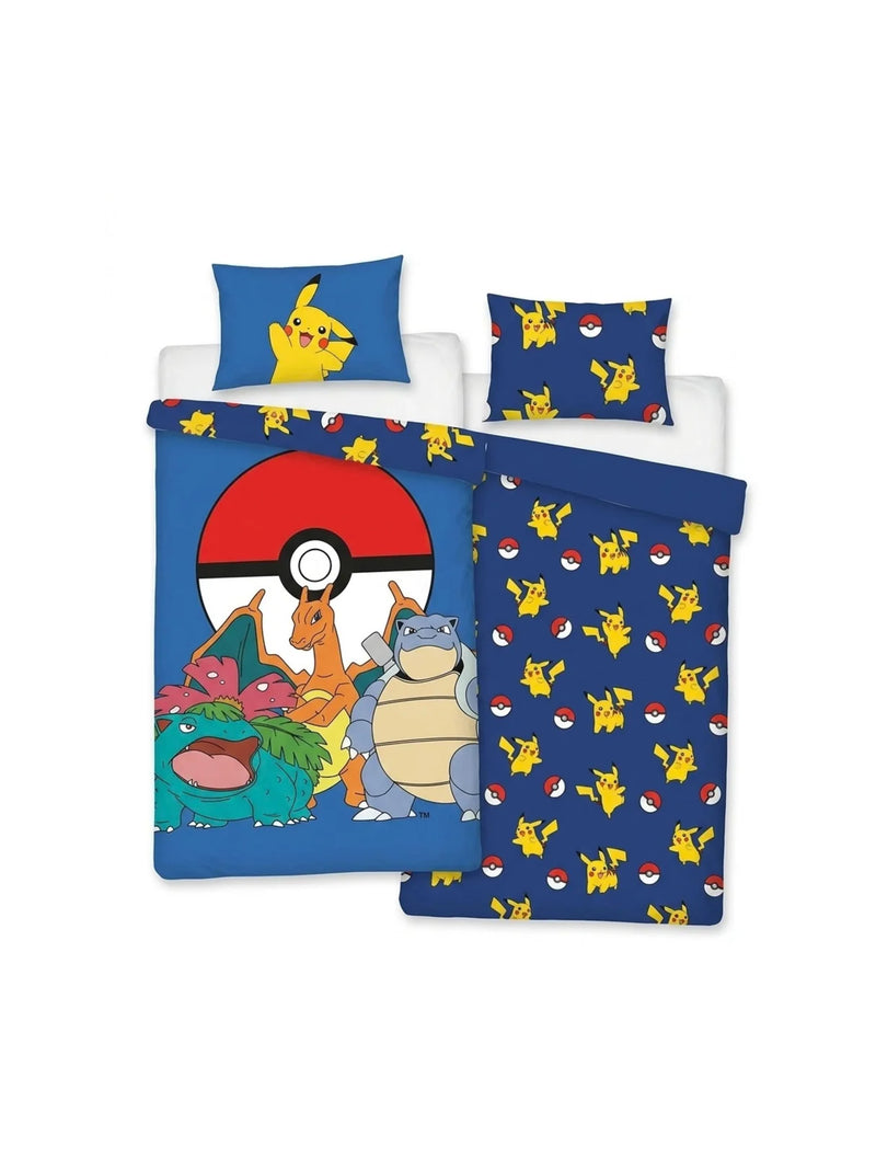 Pokémon Reversible Single Duvet Cover & Pillowcase Set – 100% Cotton