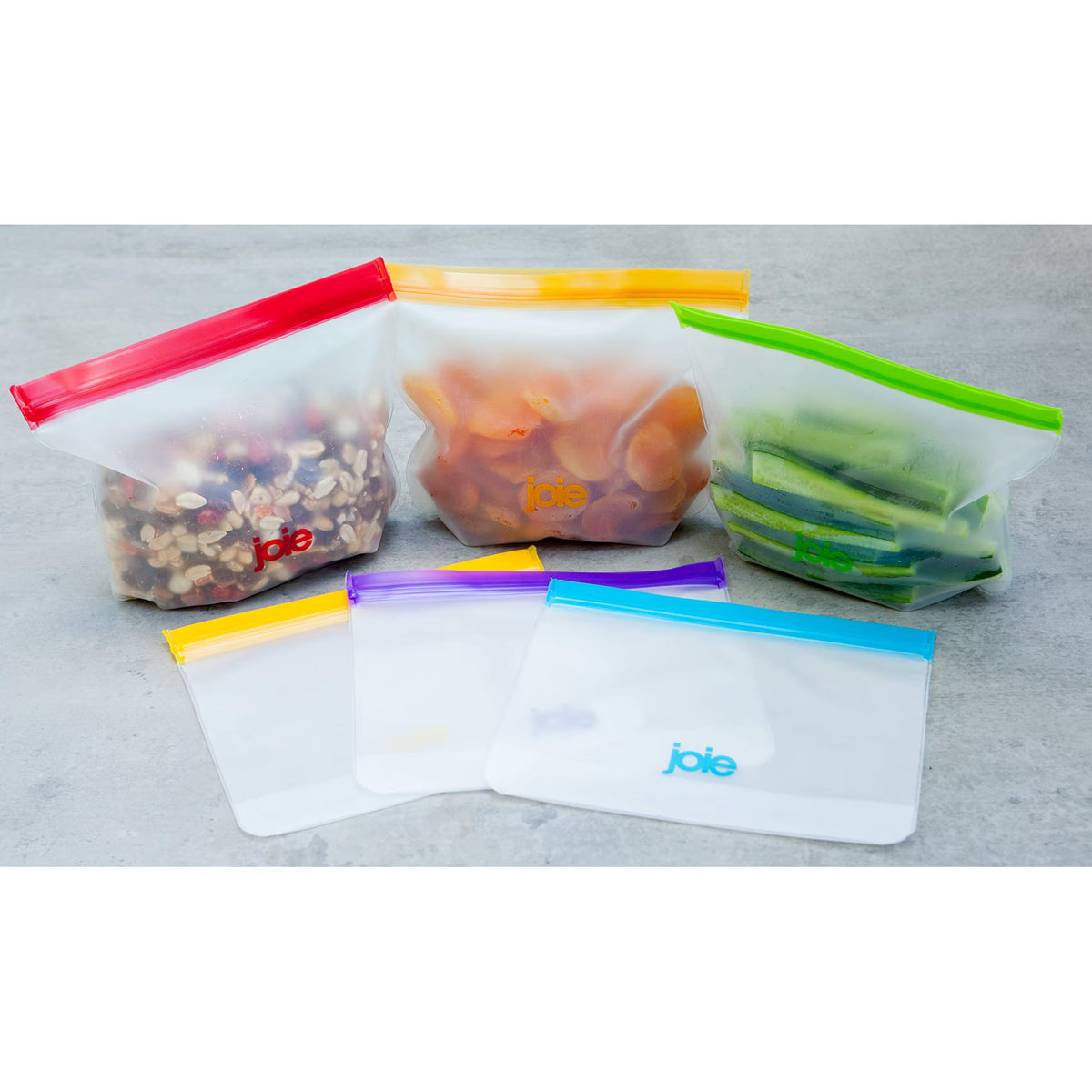 Joie Kitchen Reusable PEVA Clear Bags (Pack of 6) - 1375ml