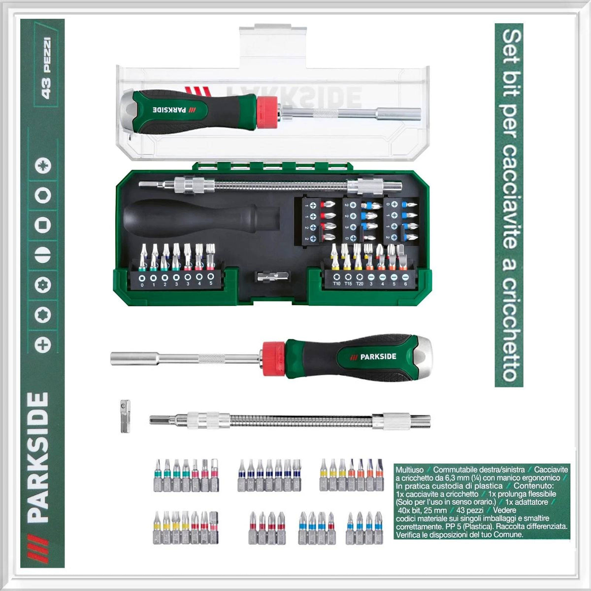 PARKSIDE® Screwdriver set, 43 pieces