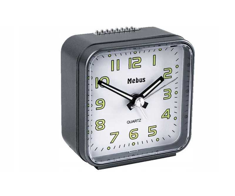 Mebus Travel Alarm Clock with Quartz Movement + Light