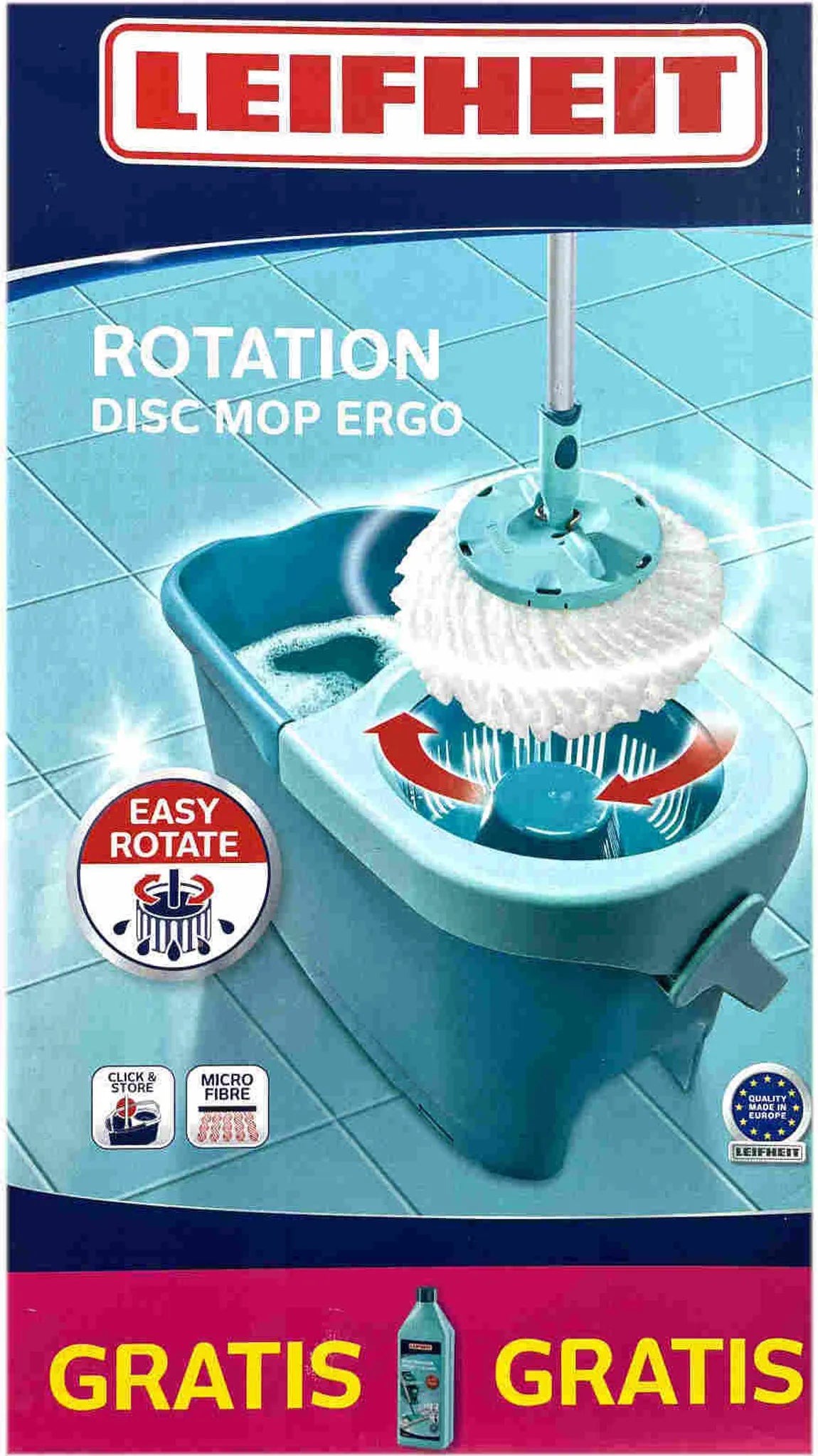 Leifheit Ergo Rotation Disc Mop Set including Power Cleaner