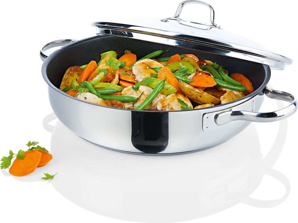 Livarno Stainless Steel Serving Pan Ø28 cm - ILAG® Non-Stick Coating