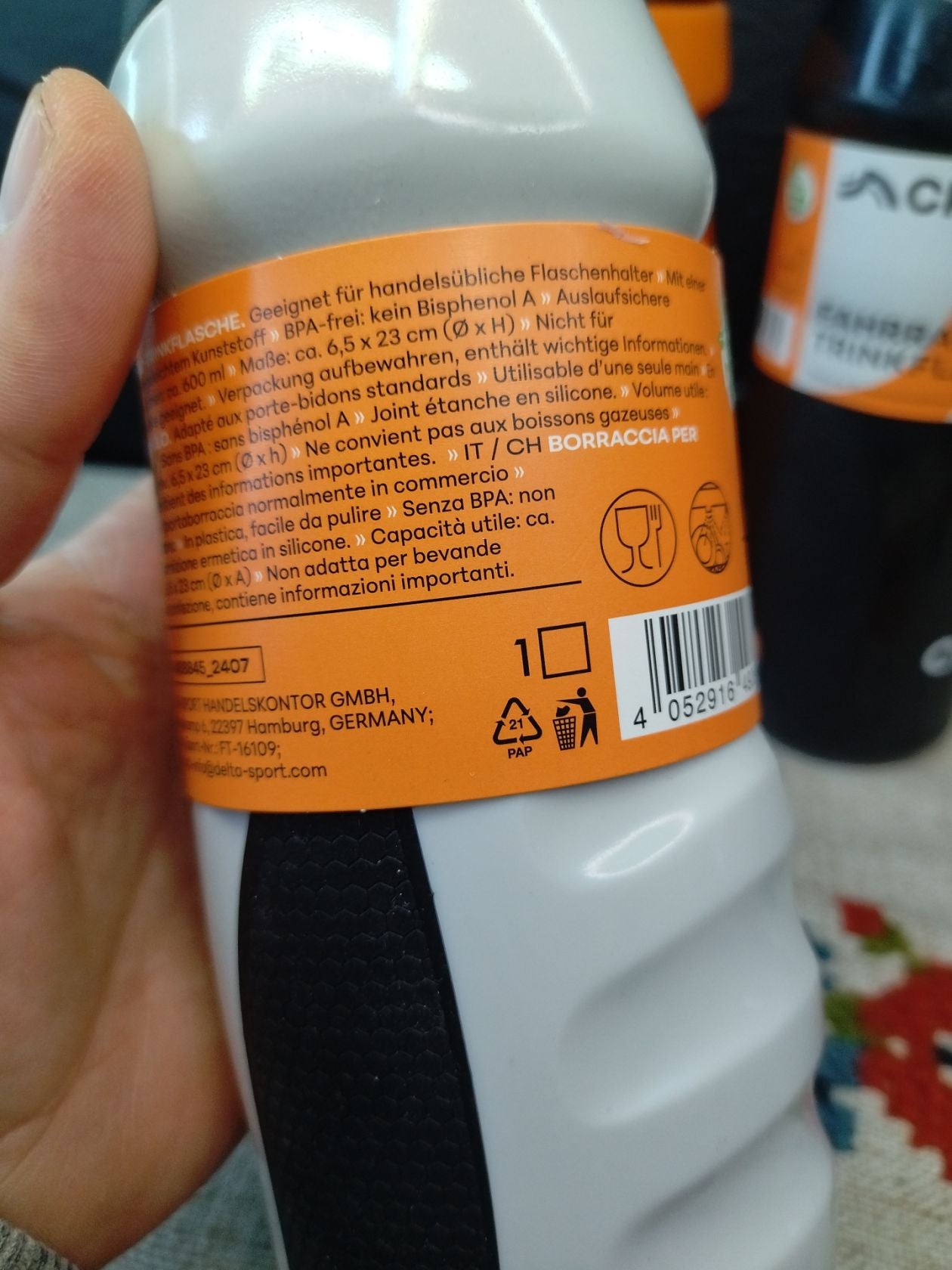 CRIVIT 600 ml Water bottle - Light Grey