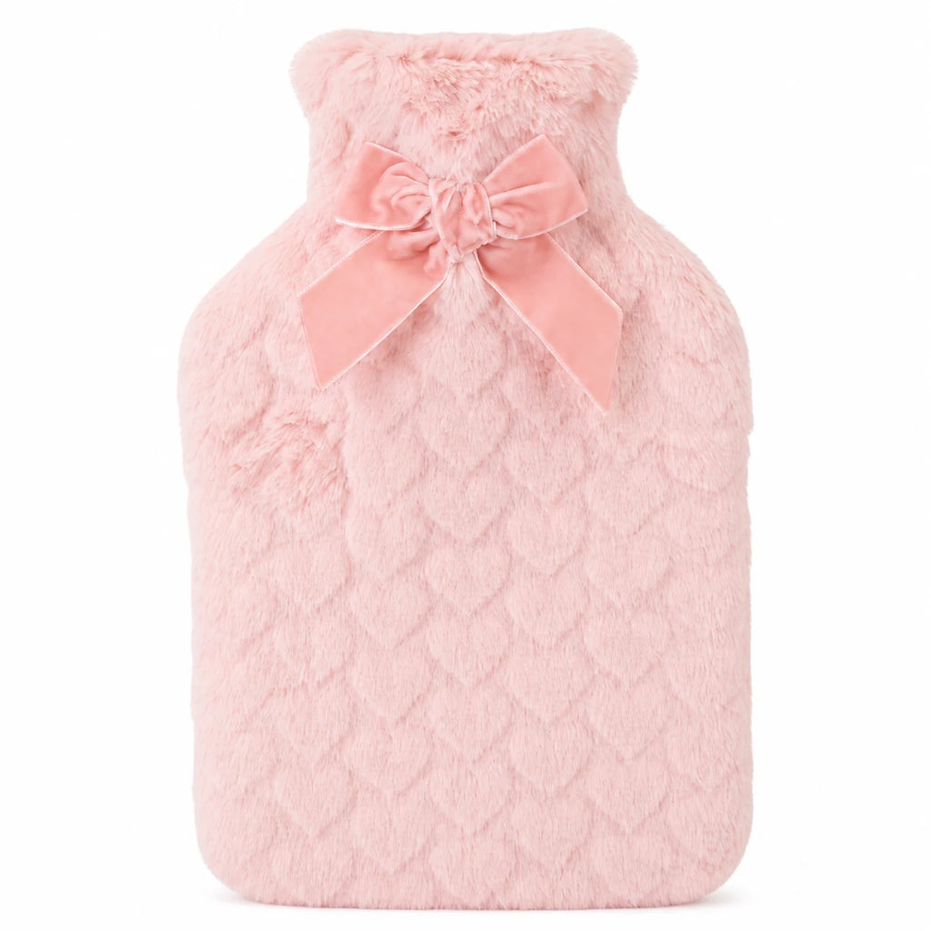 Love You More Plush Hot-Water Bottle with Satin Bow - 2 L (Choose Color)