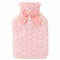 Love You More Plush Hot-Water Bottle with Satin Bow - 2 L (Choose Color)
