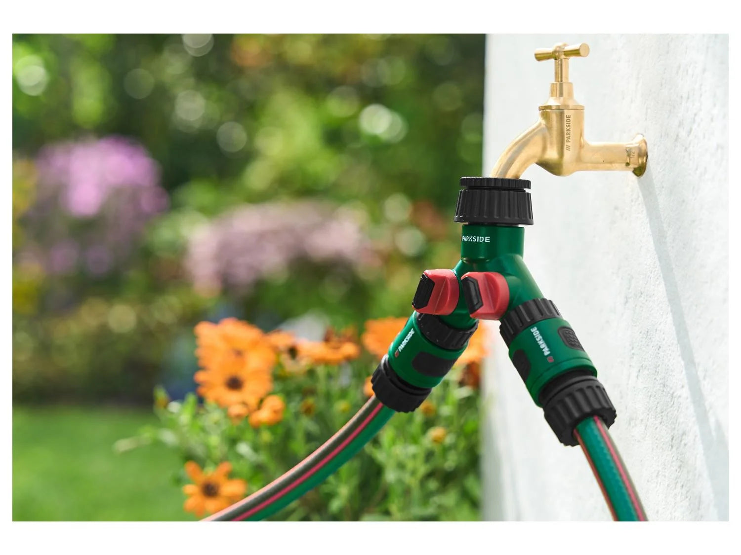 PARKSIDE® Garden 2-way valve with 2 hose connectors