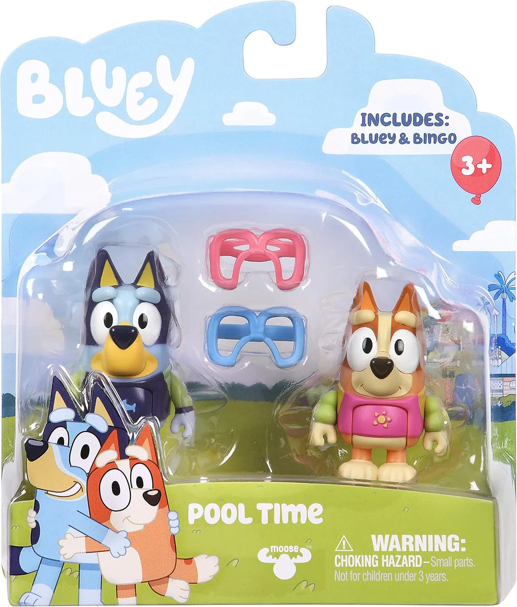 Bluey - Pool Time Bingo 2.5 inch Figures - 2 Pack, Multicolor