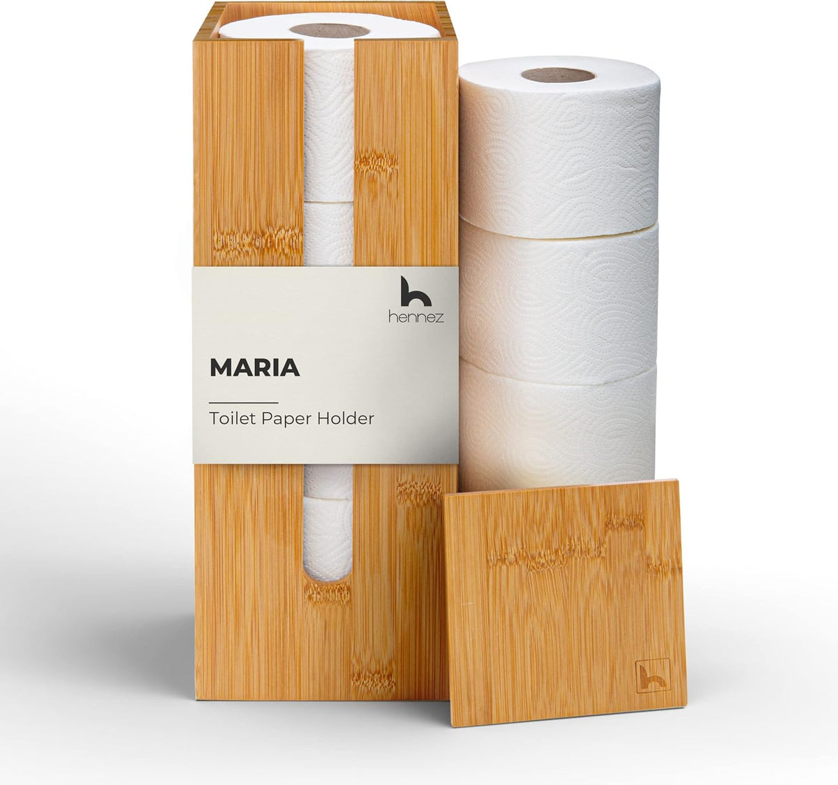 Hennez Bamboo Toilet Paper Storage