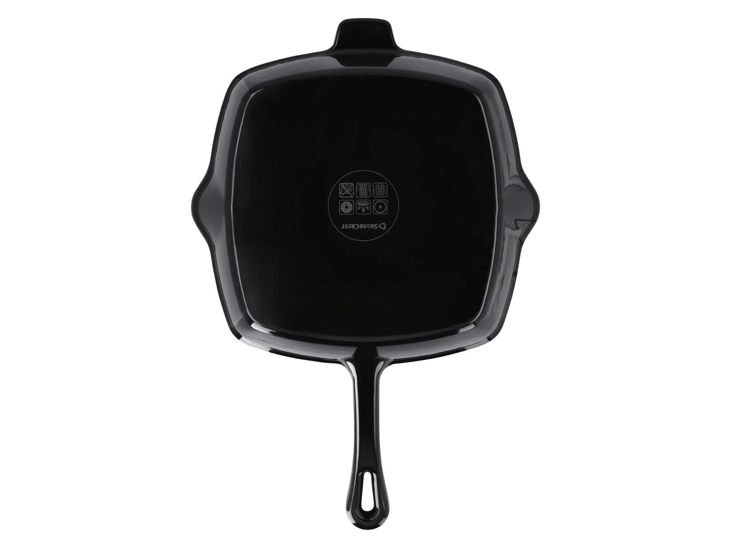 SILVERCREST® Cast iron grill pan, 24 cm - BLACK