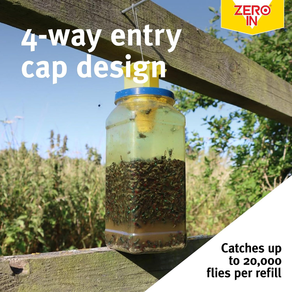 Zero In Fly Max Reusable Outdoor Fly Catcher with Bait
