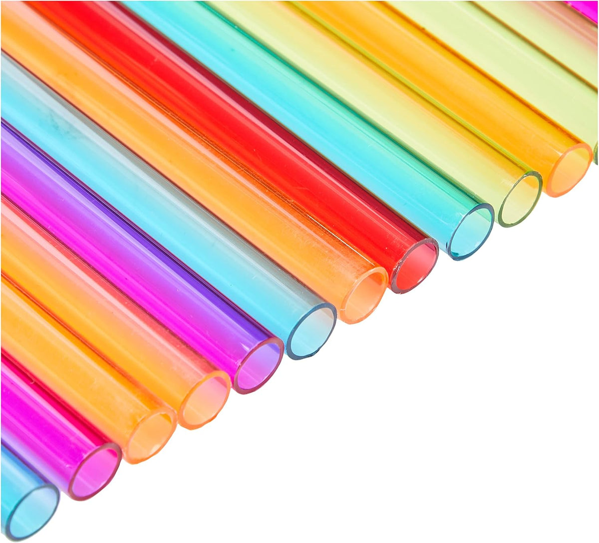 Joie Rainbow Reusable PETG Straws with Cleaning Brush, Set of 20