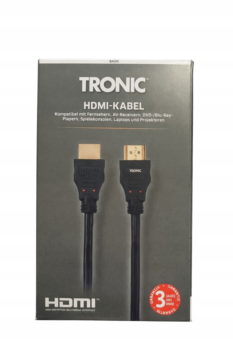TRONIC HDMI cable 1.8 m 4K 30Hz High Speed ​​Type AA Ethernet