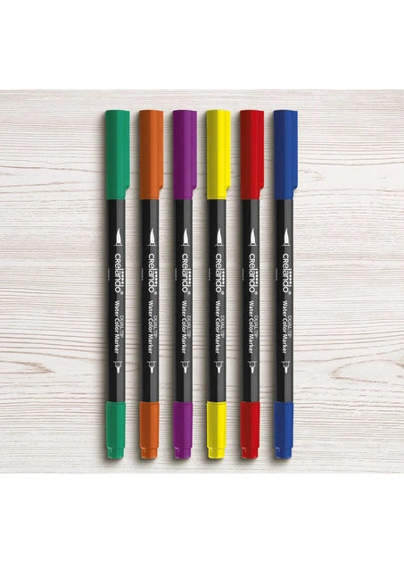 Crelando Double-sided watercolor markers 6 pcs - CHOOSE COLOR PALETTE