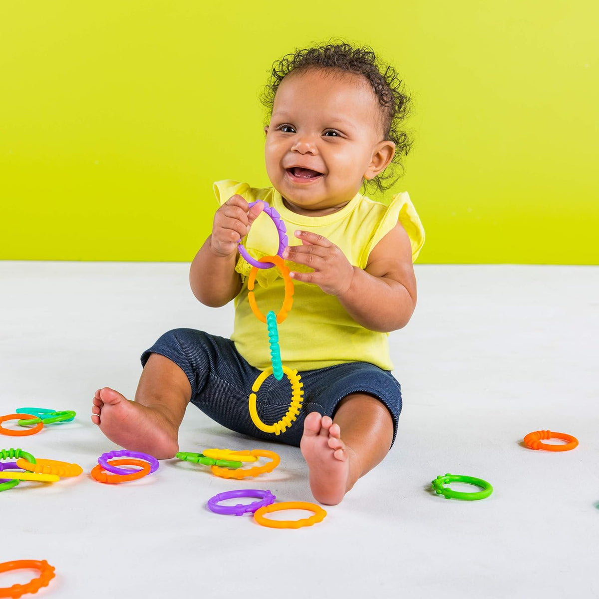 Bright Starts Lots of Links Rings Toys for Stroller or Carrier Seat