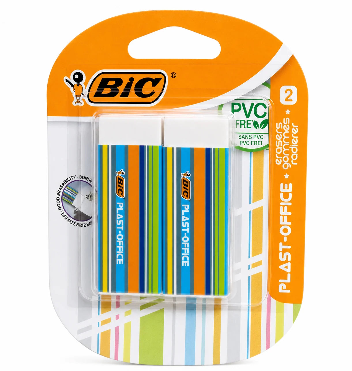 BIC SCHOOL/OFFICE ERASER (set of 2)