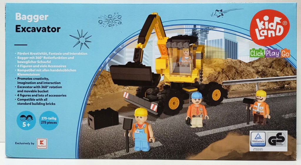 KIDLAND BLOCKS EXCAVATOR CONSTRUCTION SITE 275 PIECES, 5+