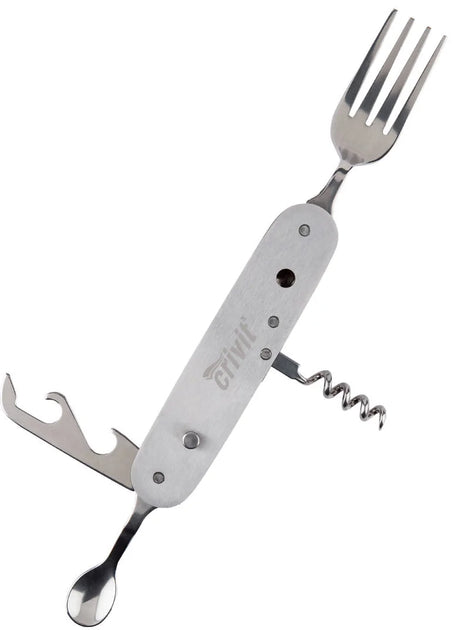 Crivit Essentials 7-in-1 Folding Camping Cutlery Set with Case