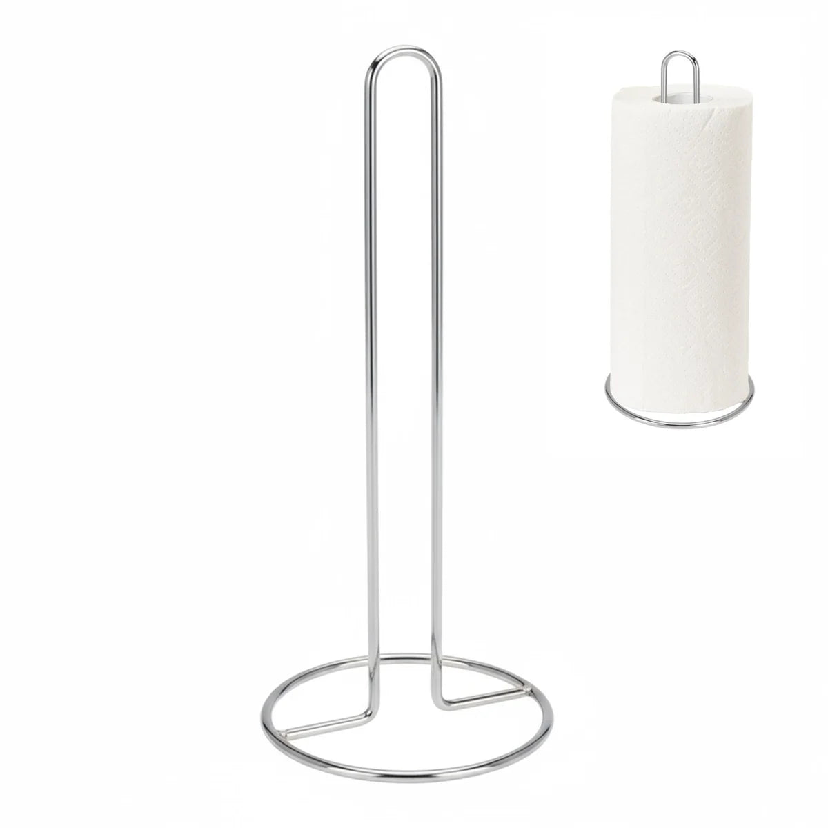 JES Collection Chrome Kitchen Roll Stand (28cm high)