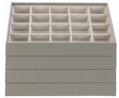 Velvet jewelry box for earrings and rings with 20 compartments (1 piece)