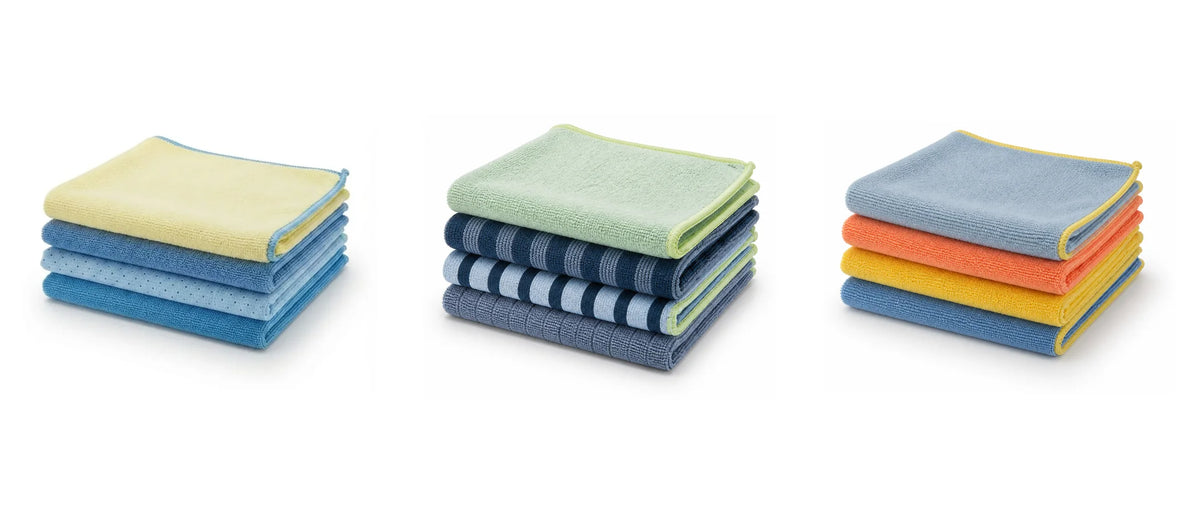 W5 Microfibre Cloths set of 4 - each piece for a purpose (32x32cm)