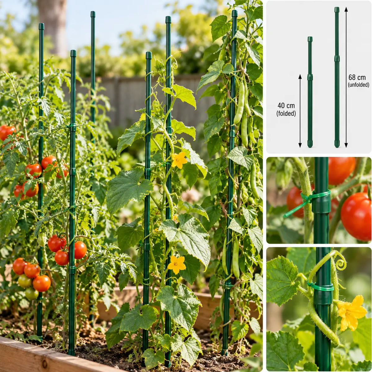 Parkside Telescopic Plant Poles, pack of 4 pieces