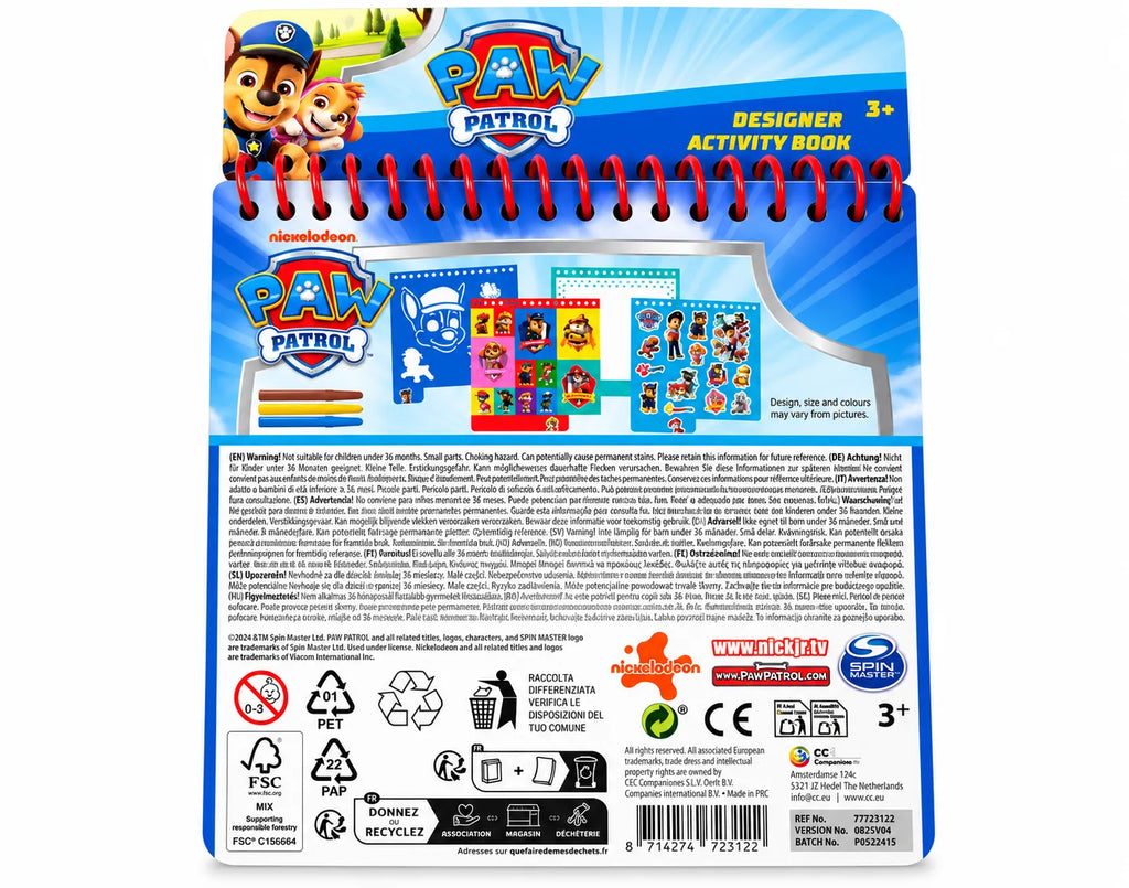 PAW Patrol Designer Activity Book with Markers – 3+