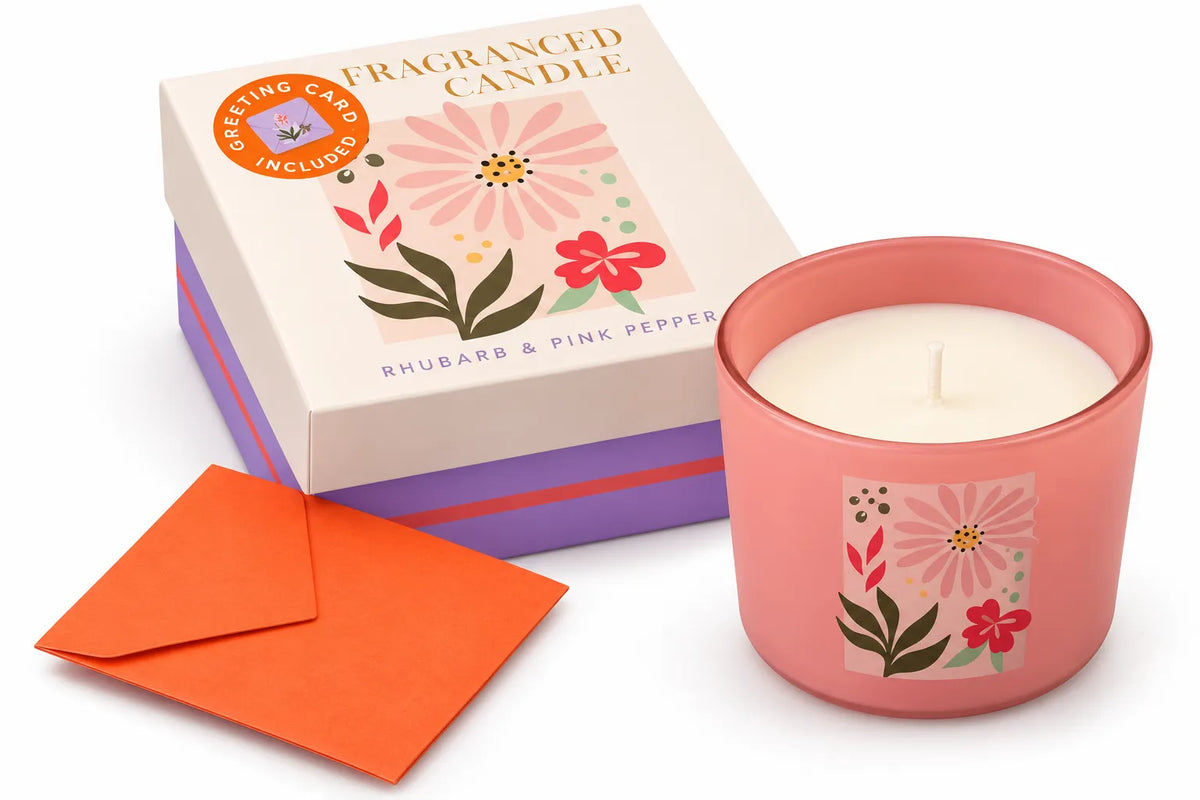 Fragranced Candle in Glass with Greeting Card – 70g