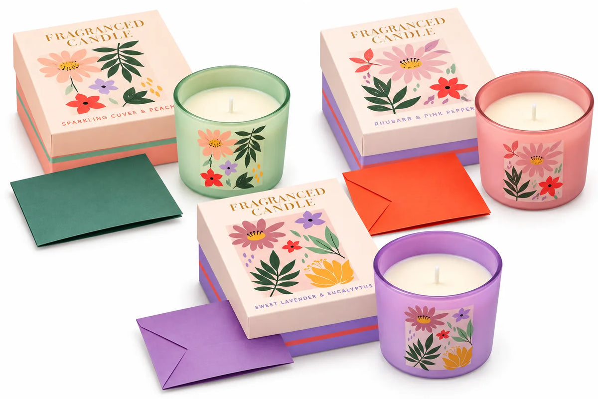 Fragranced Candle in Glass with Greeting Card – 70g