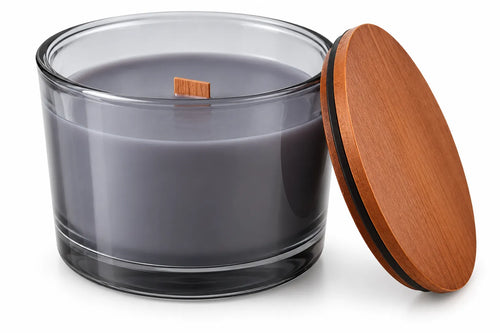 Livarno Mulled Cider Scented Candle Wooden Wick 48h Premium in Glass Jar