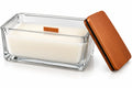 Livarno Vanilla Cream Scented Candle Wooden Wick 43h Premium in Glass Jar
