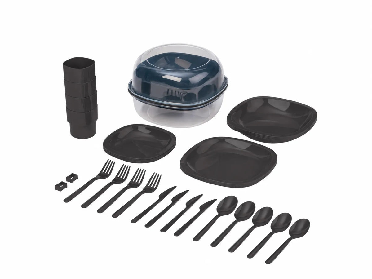 CRIVIT Camping Resusable Dinnerware Set, 32-pieces