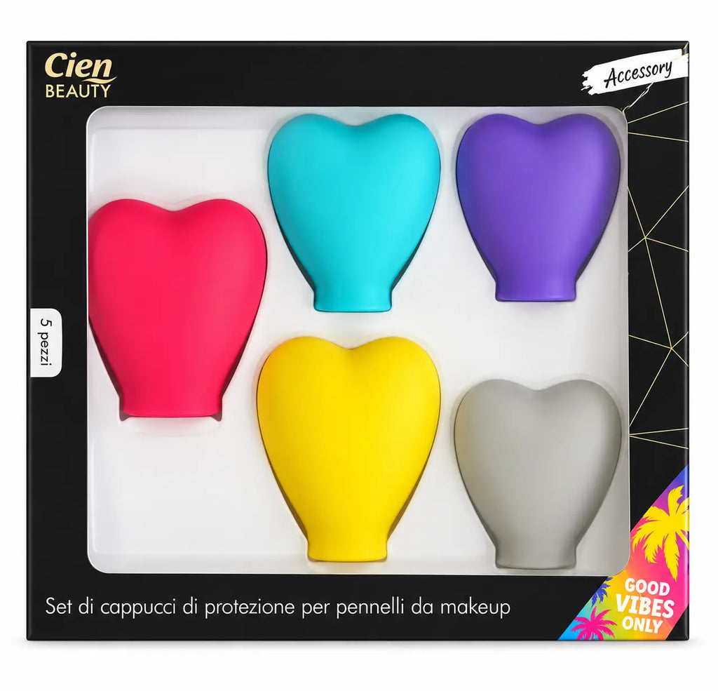 Cien Beauty Set of Protective Silicone Makeup Brush Caps (5 pcs.)