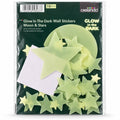 Crelando Glow-in-the-Dark Wall Stickers – Moon & Stars, 19 Pieces