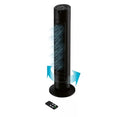 SilverCrest Digital tower fan, column fan with LED display, remote control, black, 50 W