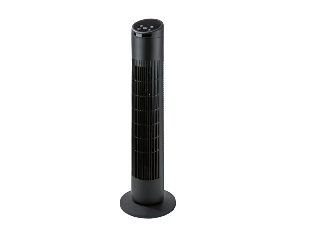 SilverCrest Digital tower fan, column fan with LED display, remote control, black, 50 W
