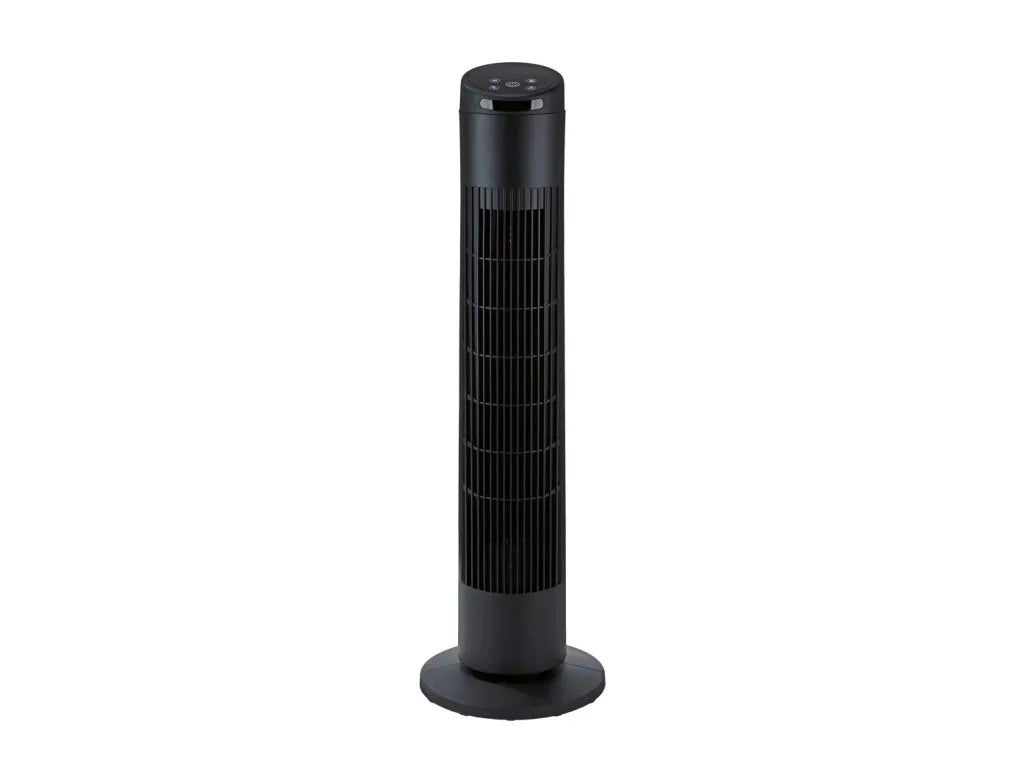 SilverCrest Digital tower fan, column fan with LED display, remote control, black, 50 W