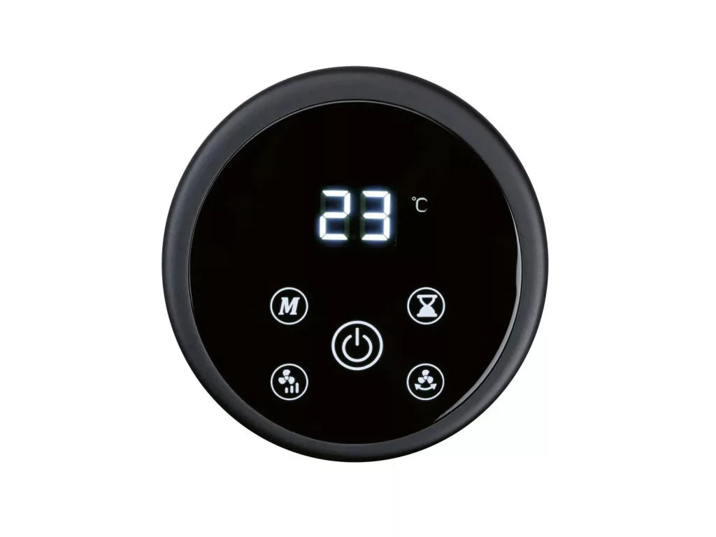 SilverCrest Digital tower fan, column fan with LED display, remote control, black, 50 W
