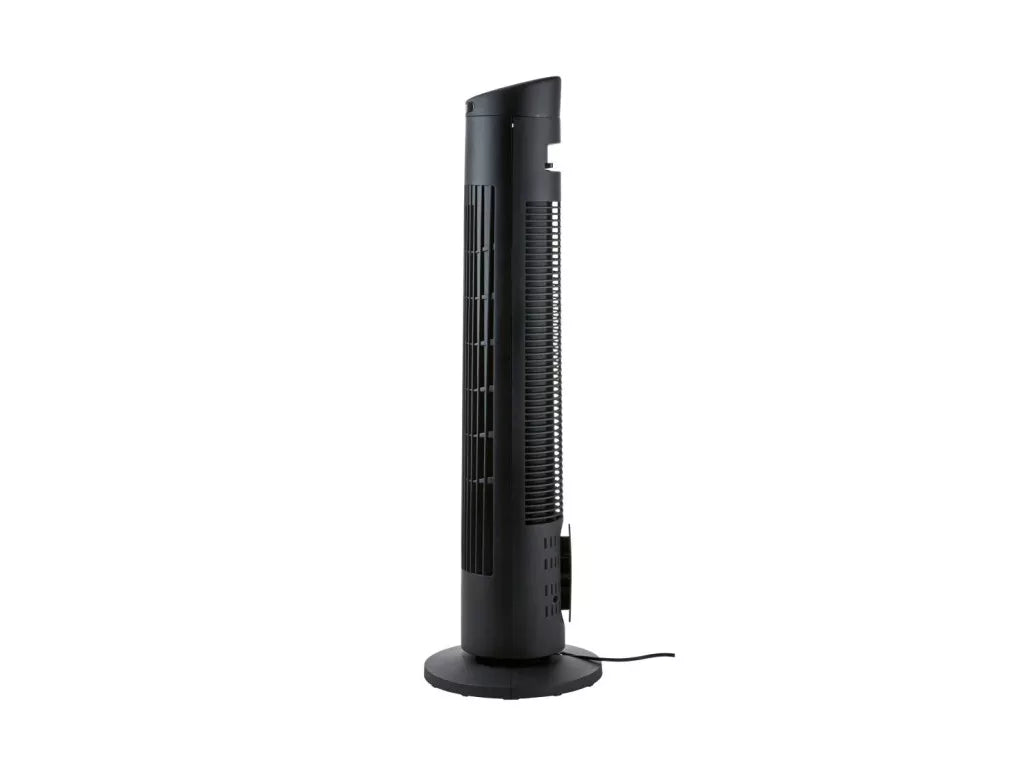 SilverCrest Digital tower fan, column fan with LED display, remote control, black, 50 W
